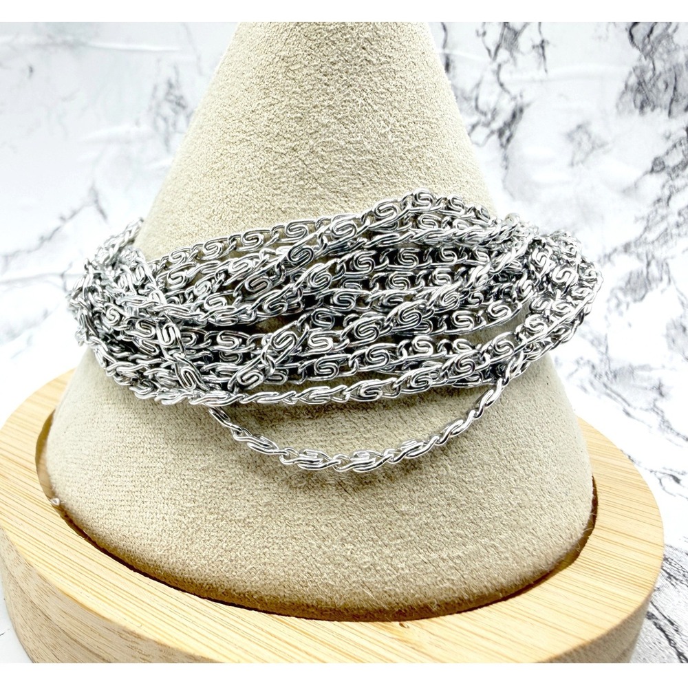 Celebrity Signed 12 Strand Silver Tone Chain‎ Bracelet Foldover Clasp 8"